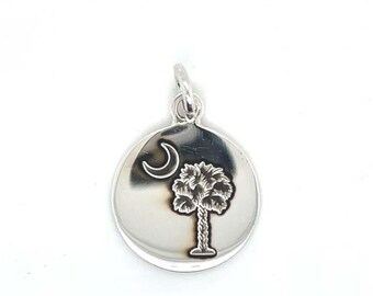 Sterlingzilveren hanger palmettoboom - South Carolina Moon Charm