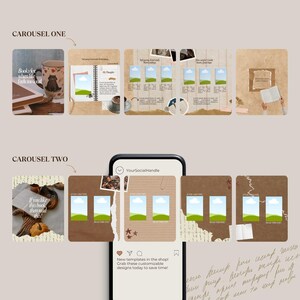 May include: An e-commerce image showing customizable templates for digital marketing. The image includes a phone displaying templates, other templates, and a mug with the text "Books for when life feels too loud".