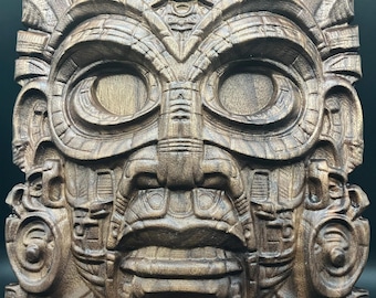 Sztuka ścienna z maską aztecką