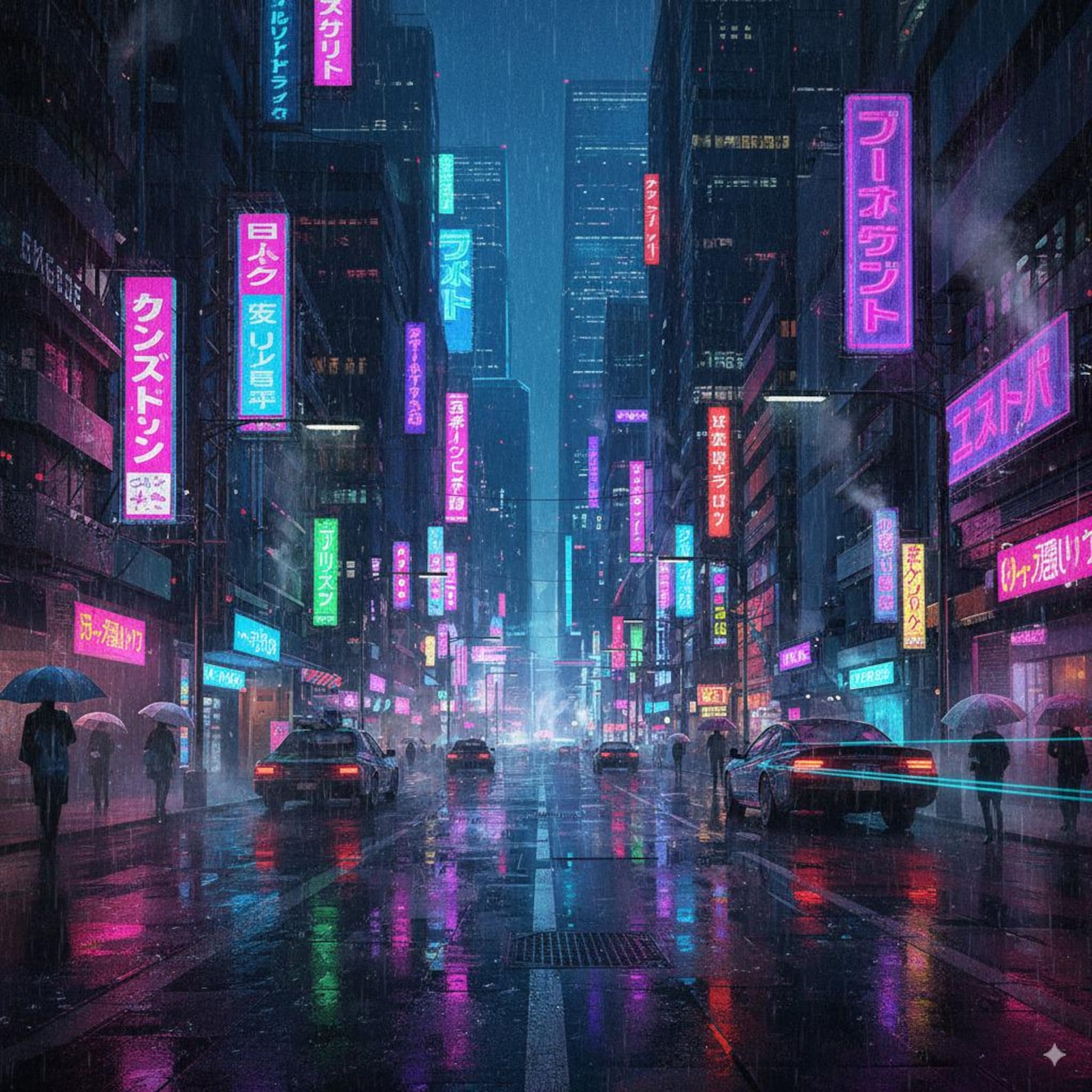 Rustpunk Tokyo Cyberpunk Tokyo Street Art: Neon Japanese City Poster (digital Download ...