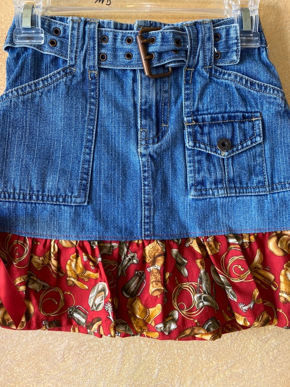 Cowgirl Denim Skirt Etsy