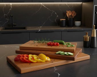 Handmade Walnut Cutting Board Set, Wooden Chopping & Serving Boards
