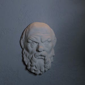 Socrates Bust, Handmade Plaster Sculpture, Ancient Philosopher Wall Decor, Classical Art Gift for Home