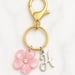 Personalized Initial Keychain: Silver Flower Charm, Backpack Accessory ...