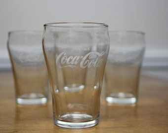 Vintage 50s-60s "Enjoy Coca-Cola" (Set of 4) Glasses HT White Star Bell Shaped by Libbey