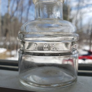 Vintage Higgins Ink Bottle 2 oz clear