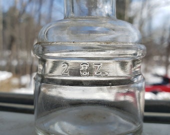 Vintage Higgins Ink Bottle 2 oz clear