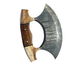 Ulu Style Curved Kitchen Chopper – Handmade Traditional Cooking Tool