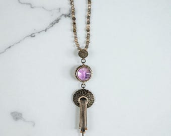 Amethyst Angel Necklace, 925 Sterling Silver, Spiritual Jewelry