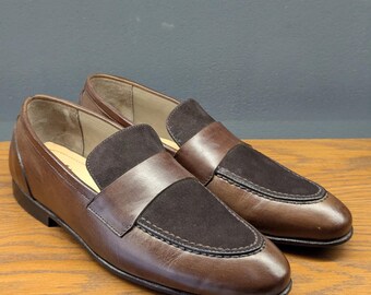 Bruine penny-loafers heren met suède kalfsleerschoenen – klassieke instappers
