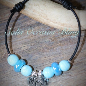 Adjustable Leather Slide Bracelet - MOM