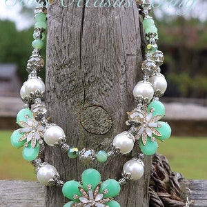 SET - Western Rodeo Cowgirl Handmade Artisan Statement Necklace & Earrings