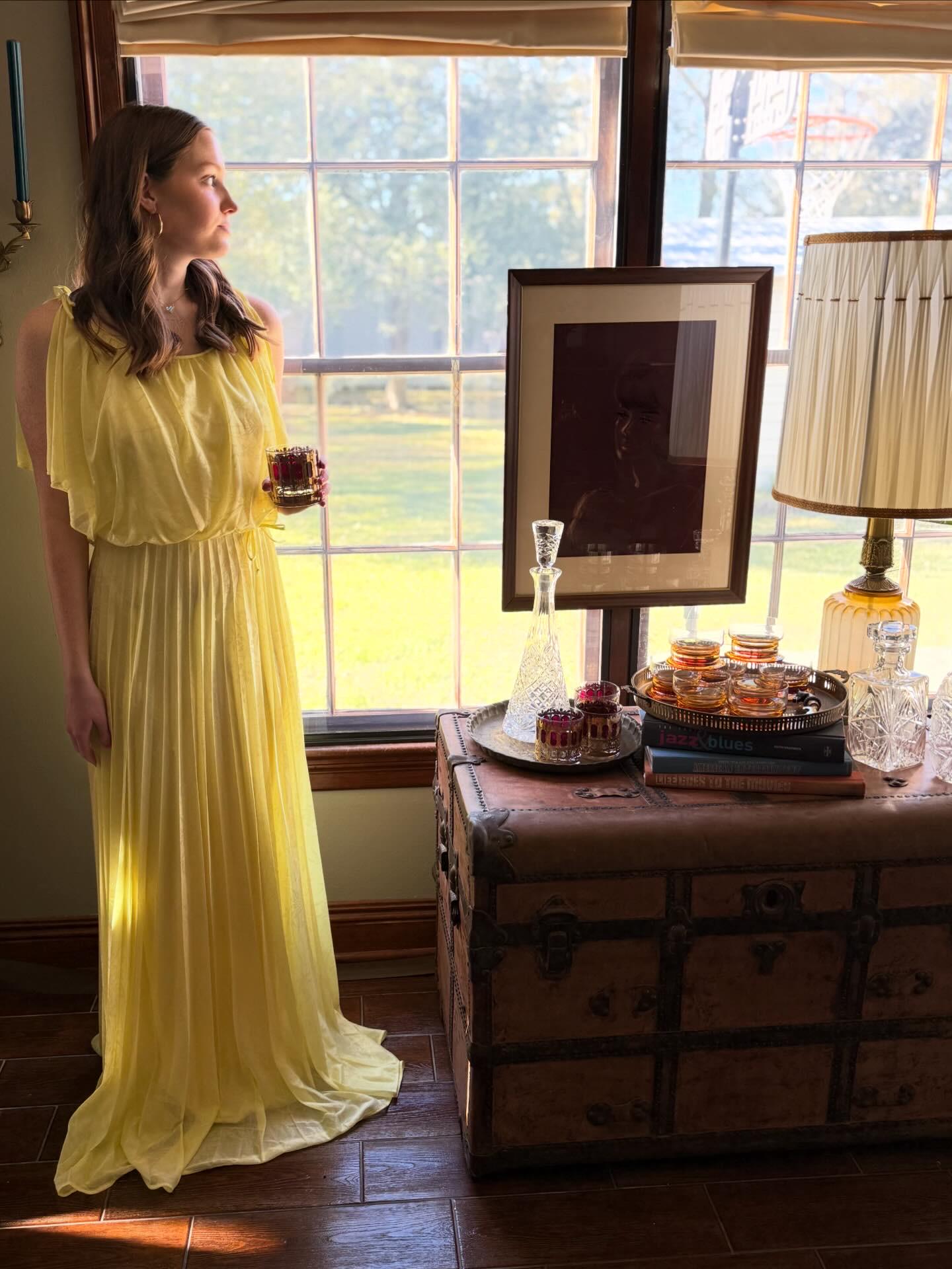 vintage mustard yellow bridesmaid dress Yellow Floor Length Mismatched Bridesmaid Dresses, Dress B main image 0