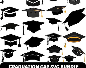 Lot de casquettes de graduation SVG, promotion 2025 (téléchargement numérique)