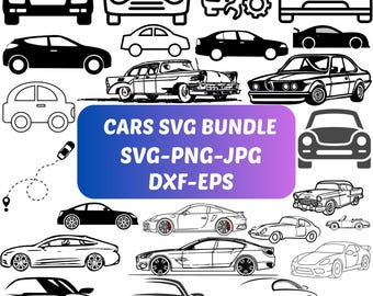 Retro Car Silhouette SVG Bundle: Classic & Sports Car Clipart (Digital Download)