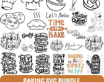 Baking SVG Bundle | Kitchen, Apron & Pot Holder Quotes (Digital Download)