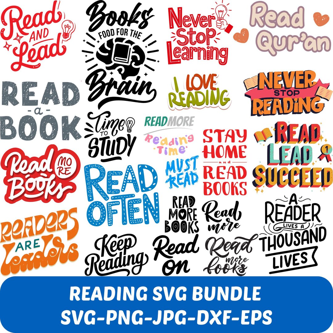 Reading SVG Bundle, Book Lover Quotes (digital Download) - Etsy