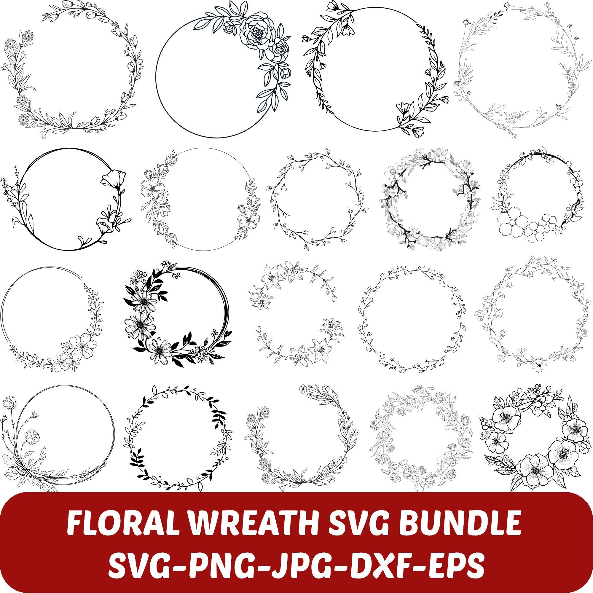 Floral Wreath SVG Bundle, Wedding Circle Frame (digital Download) - Etsy