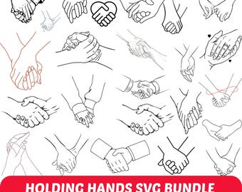 Holding Hands Clipart, Couple Hands SVG Bundle (Digital Files)