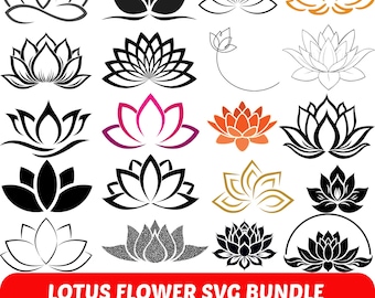Lotus Flower SVG Bundle, Lotus Clipart (Digital Files)