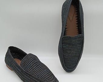 raffia slipper for men, hanmade raffia shoes, raffia shoes for men