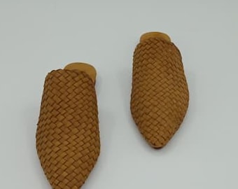 Zapatillas Mujer Babouche Marroquíes Zapatillas hechas a mano de suave Cuero Orgánico Zapatos Mujer Zapatos Zapatillas de Casa Mules de Cuero Idea de Regalo para mujer