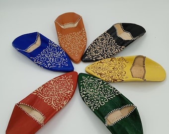 Zapatillas Mujer Babouche Marroquíes Zapatillas hechas a mano de suave Cuero Orgánico Zapatos Mujer Zapatos Zapatillas de Casa Mules de Cuero Idea de Regalo para mujer