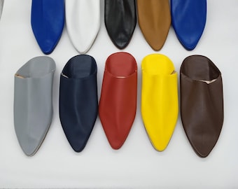 Zapatillas hombre Babouche marroquí Zapatillas hechas a mano de suave piel orgánica Zapatos hombre Zapatos Zapatillas casa Piel Mules Idea regalo para hombre