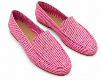 Zapatillas de rafia para hombre, zapatos de rafia hechos a mano, zapatos de rafia para hombre