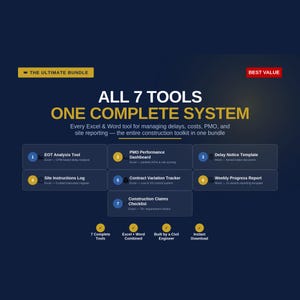 Ultimate Construction Bundle Excel | All 7 Tools | EOT PMO Claims Site Reports