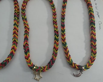 Rasta Rubber Band Necklace