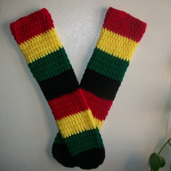 Rasta Sock Slippers Crochet Pattern