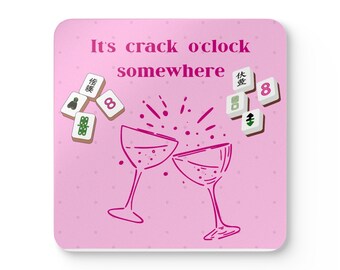 どこかで「It's Crack O'Clock」コルクコースターセット | 麻雀牌ドリンクコースター