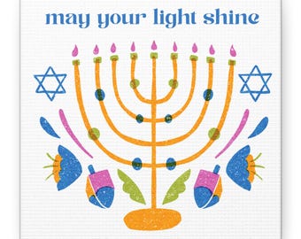 Arte su tela per la Menorah di Hannukah, decorazioni festive per le feste