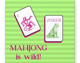 Mahjong Canvas Wall Art, Game Room Decor, Mahjong Players Gift