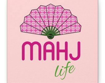 Mahjong Fan Canvas Art, Game Room Decor, Gift for Mahjong Players
