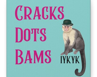 Mahjong Cracks Dots Bams Canvas Wall Art, Game Room Decor