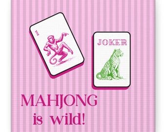 Mahjong Canvas Art Print, Game Room Decor