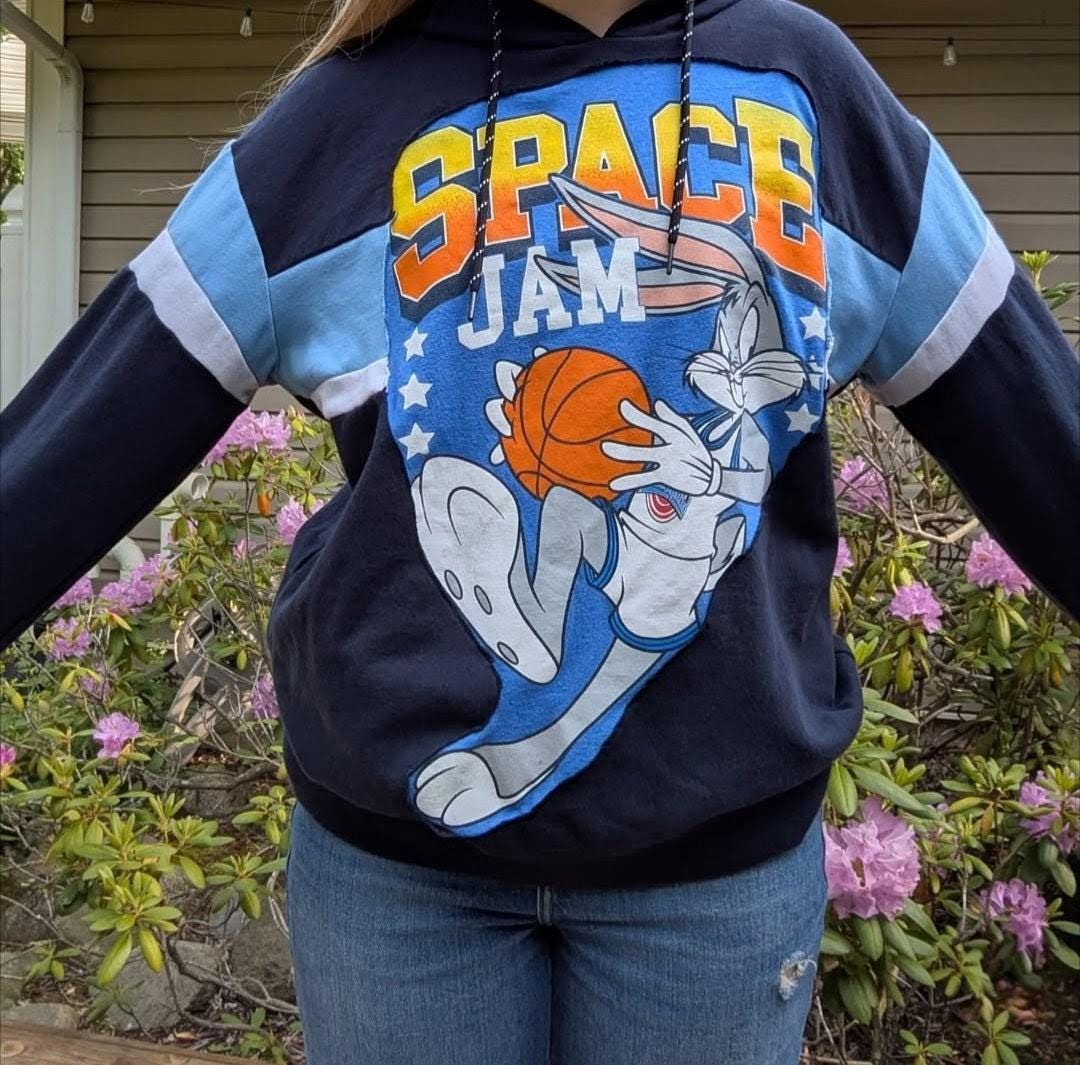 Space Jam Tweety Bird Hoodie Vintage 90s Space Jam Tweety Bird