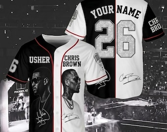 R&B Tour 2026 Baseball Jersey, Custom Name Chris Brown and Usher Jersey, Hip Hop Concert Merch, RNB Music Fan Gift Shirt