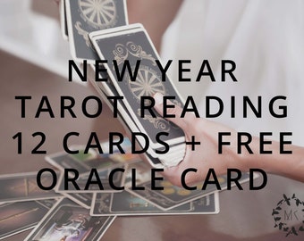 New Year 12 Card Tarot Reading | Professional | Accurate | Life Coaching | Free Oracle Card | Monthly Focus | Witch | 72 Hours Turnaround |