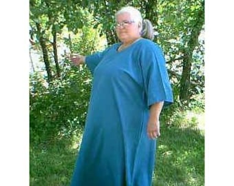 Extended size Linen Medieval Short Sleeve Dress/Tunic.