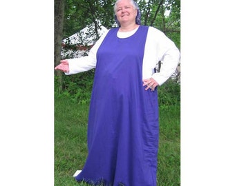 Extended size Cotton Medieval Dress. SCA LARP Rennaissance