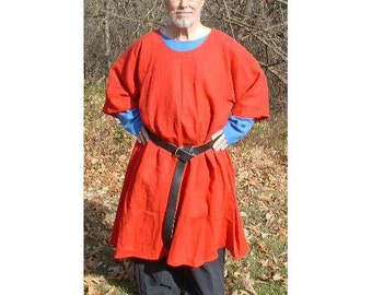 Linen Medieval Unisex Flared Tunic.  SCA, LARP Basic and Extended size