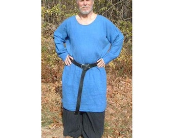 Linen Medieval Long Sleeve Tunic.  Basic or extended size.