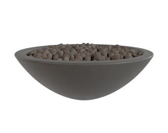 26" Bowl Shaped Concrete Firepit | Propane Burner | Handmade | Zen Model