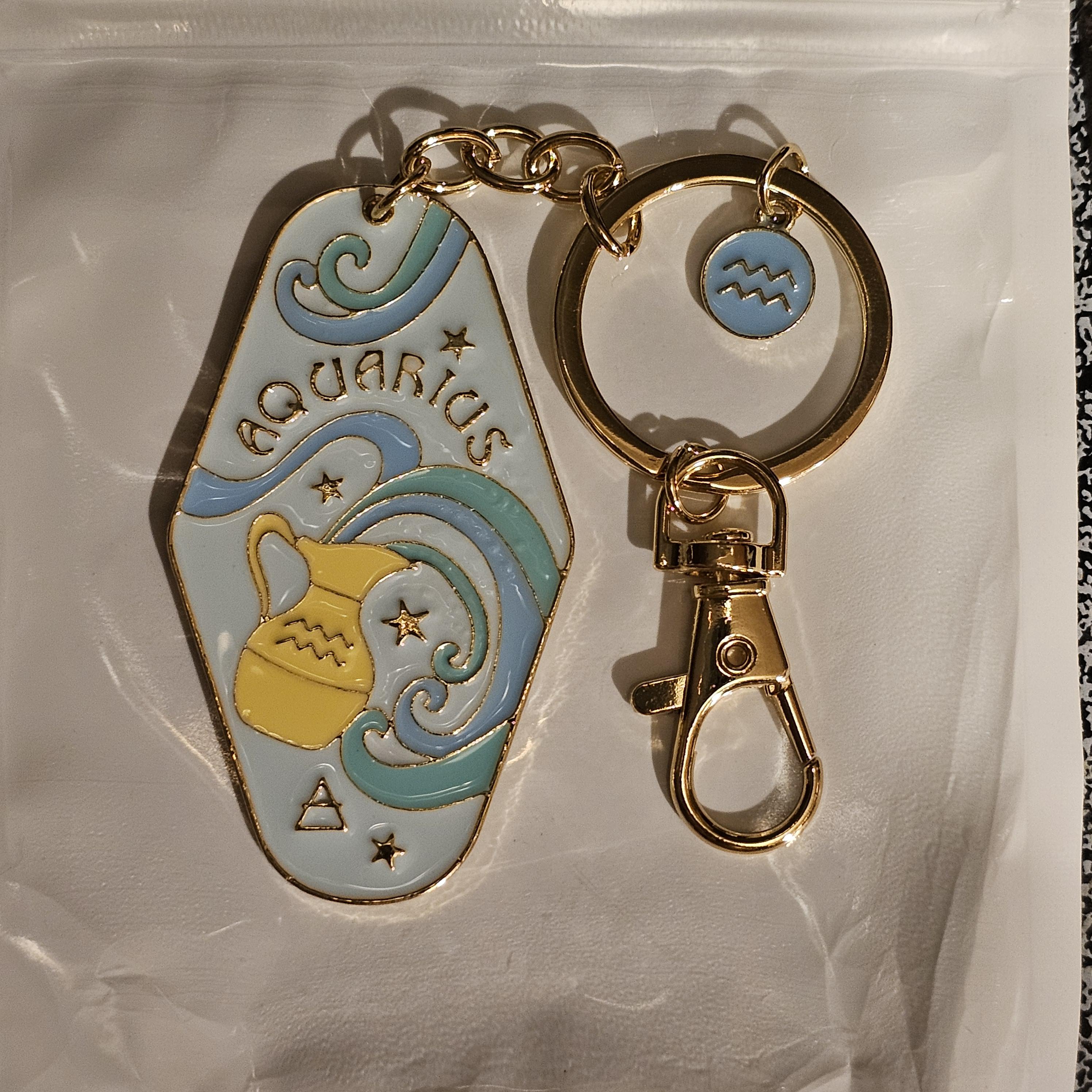 Zodiac Enamel Keychain – Astrology Keychain With Gold Hardware ...