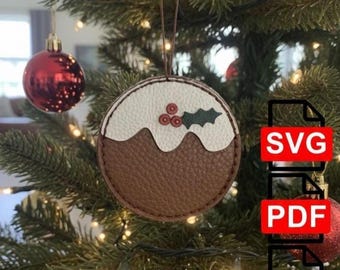 Skórzana ozdoba świąteczna. Wzór dekoracji (pobierz plik PDF SVG DXF)