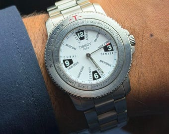 ティソ ナビゲーター GMT ワールドタイマー N250 ステンレススチール クォーツ メンズ腕時計