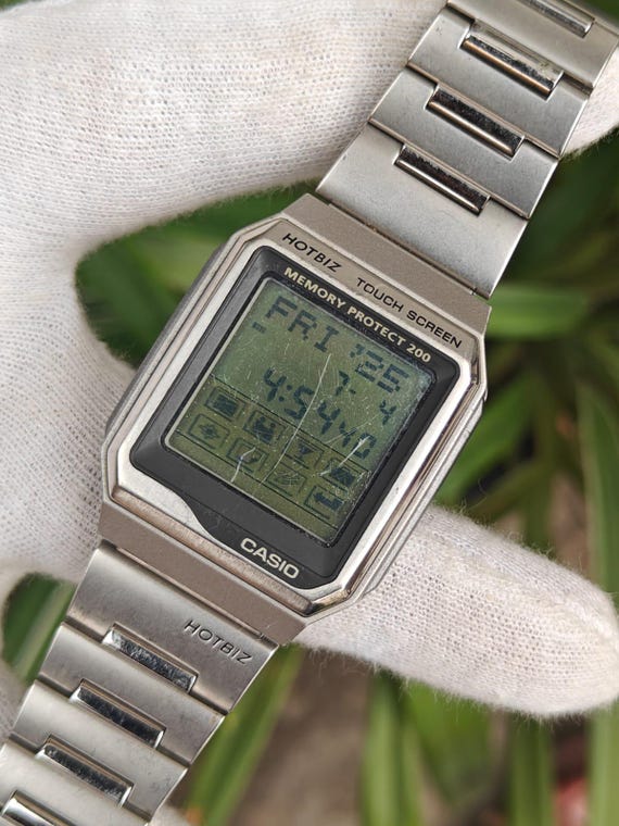 CASIO HOTBIZ MEMORY PROTECT 200 未使用 Rare Japan CASIO HOTBIZ Touch Screen Memory Protect 200 Mens